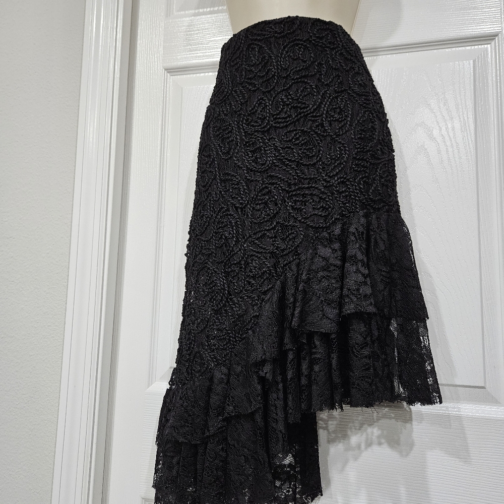Zara Summer 2017  Black Lace Midi Skirt